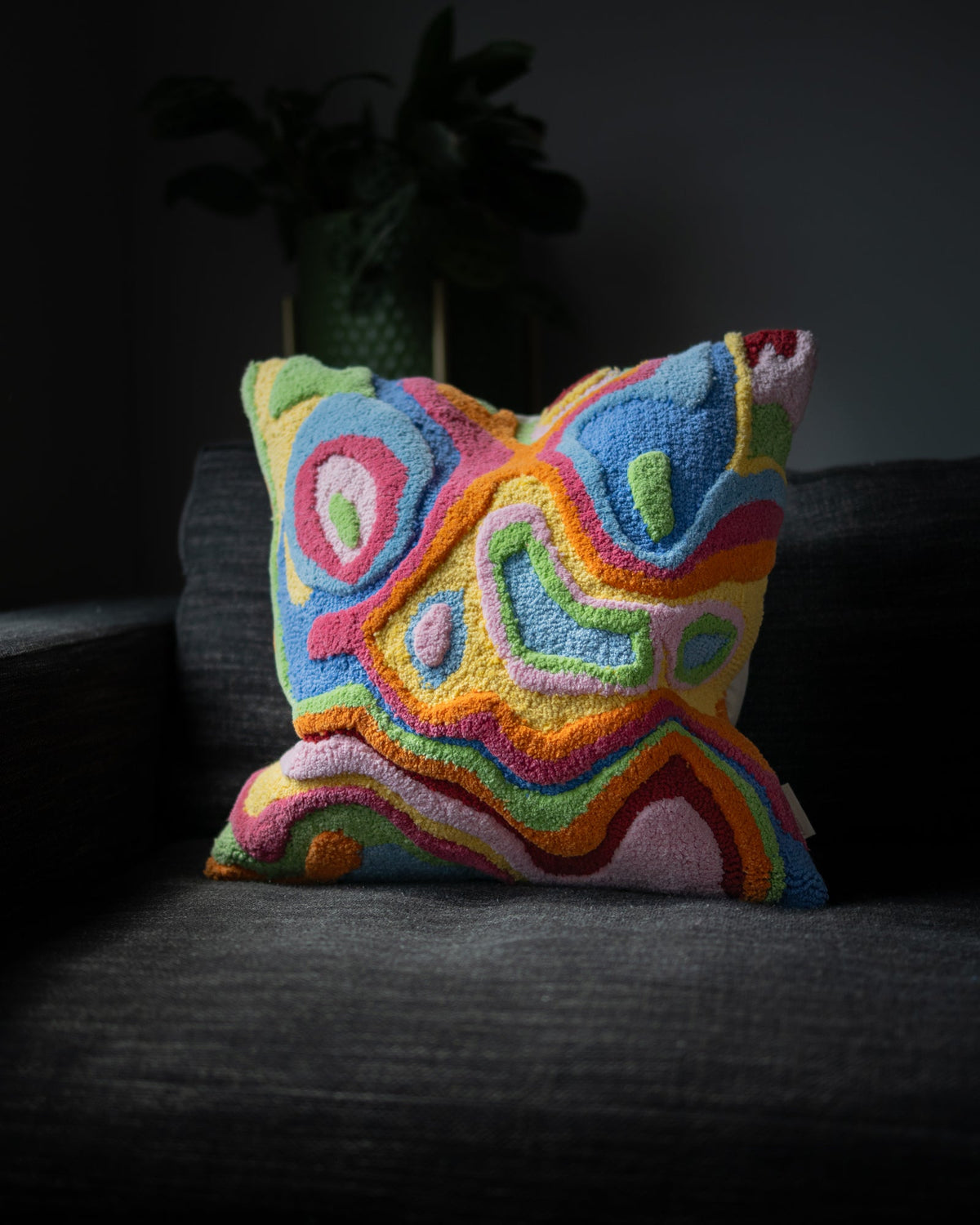 Abstract Organic Cotton Throw Pillow