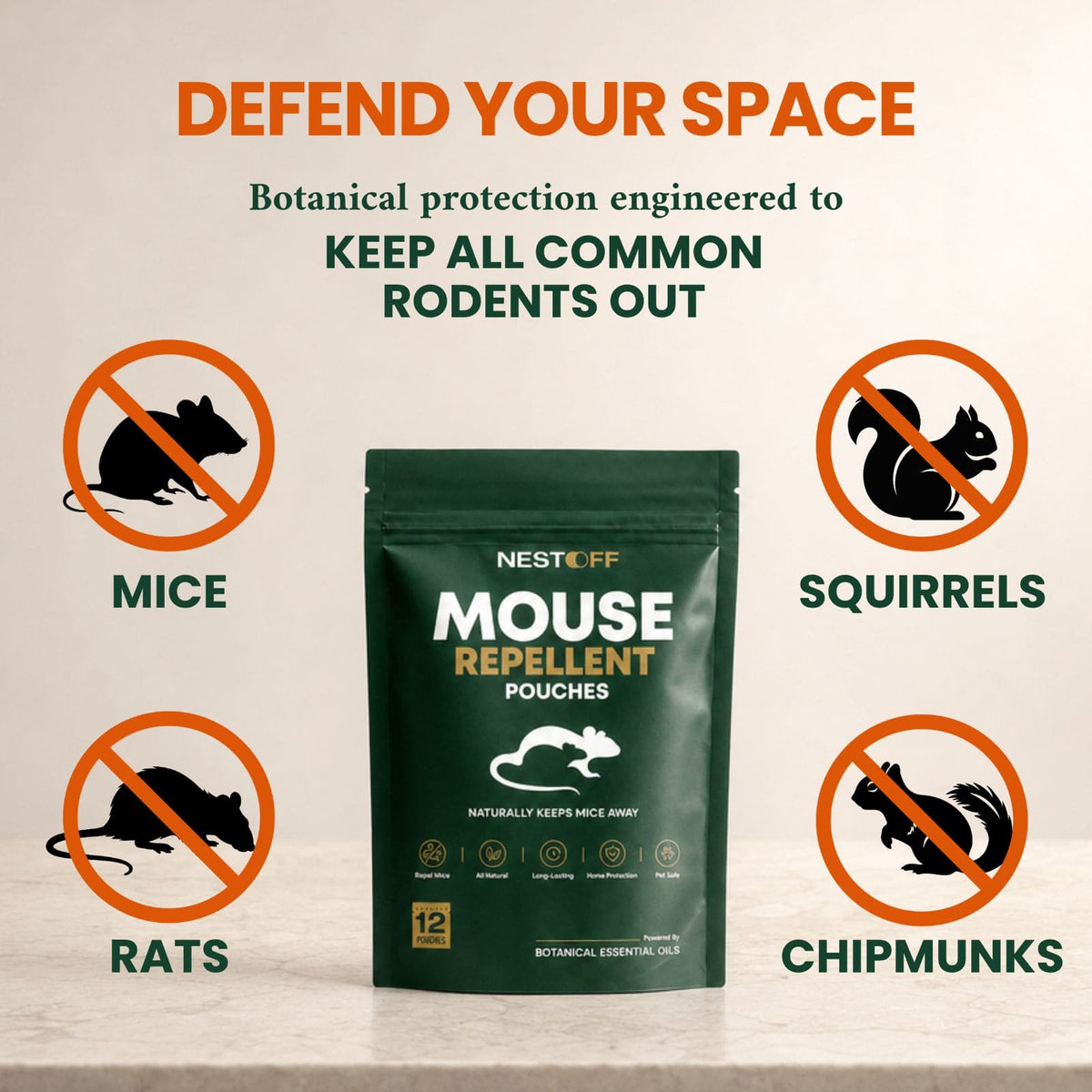 Natural Rodent Deterrent Pouches