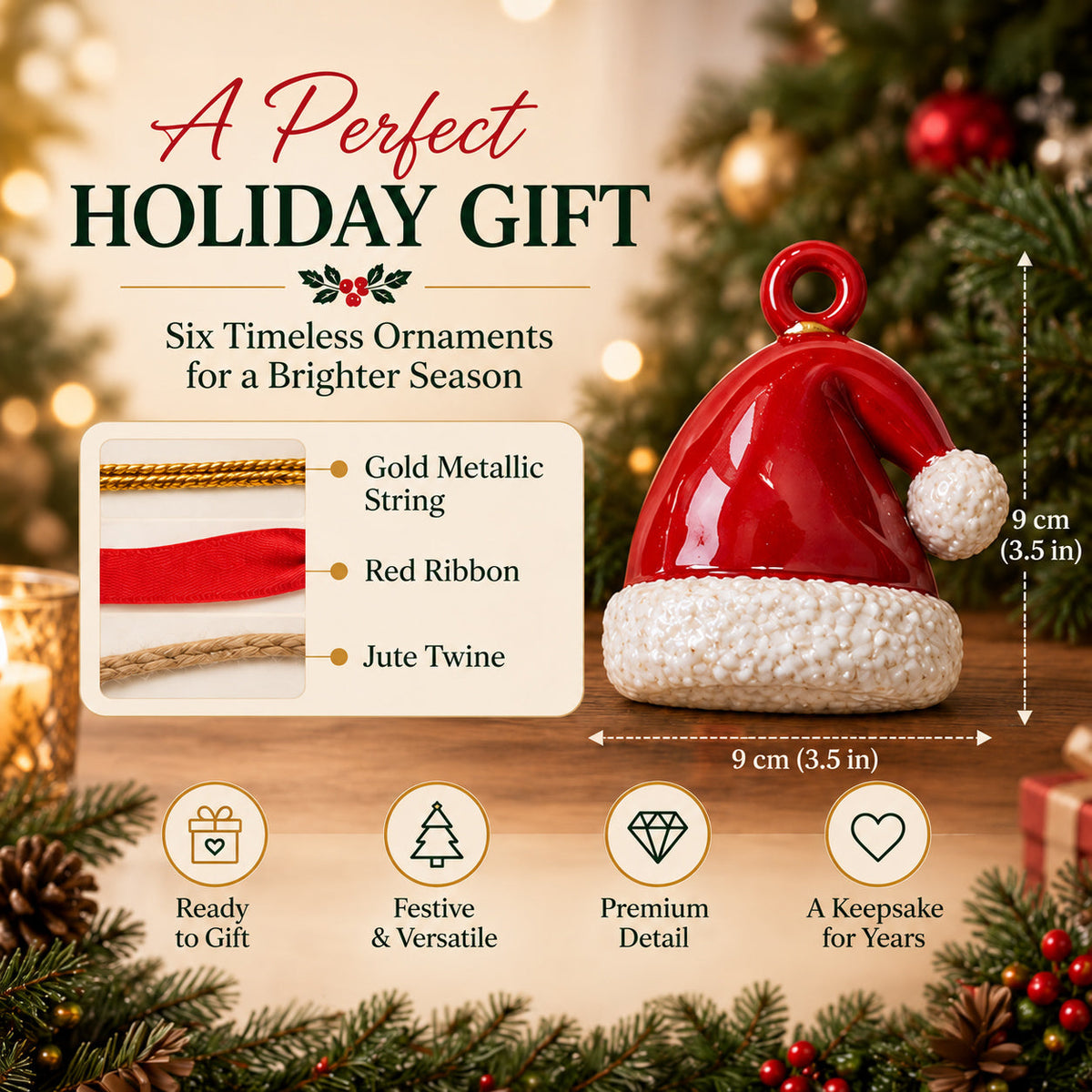 Bulldog Holiday Ornament Set