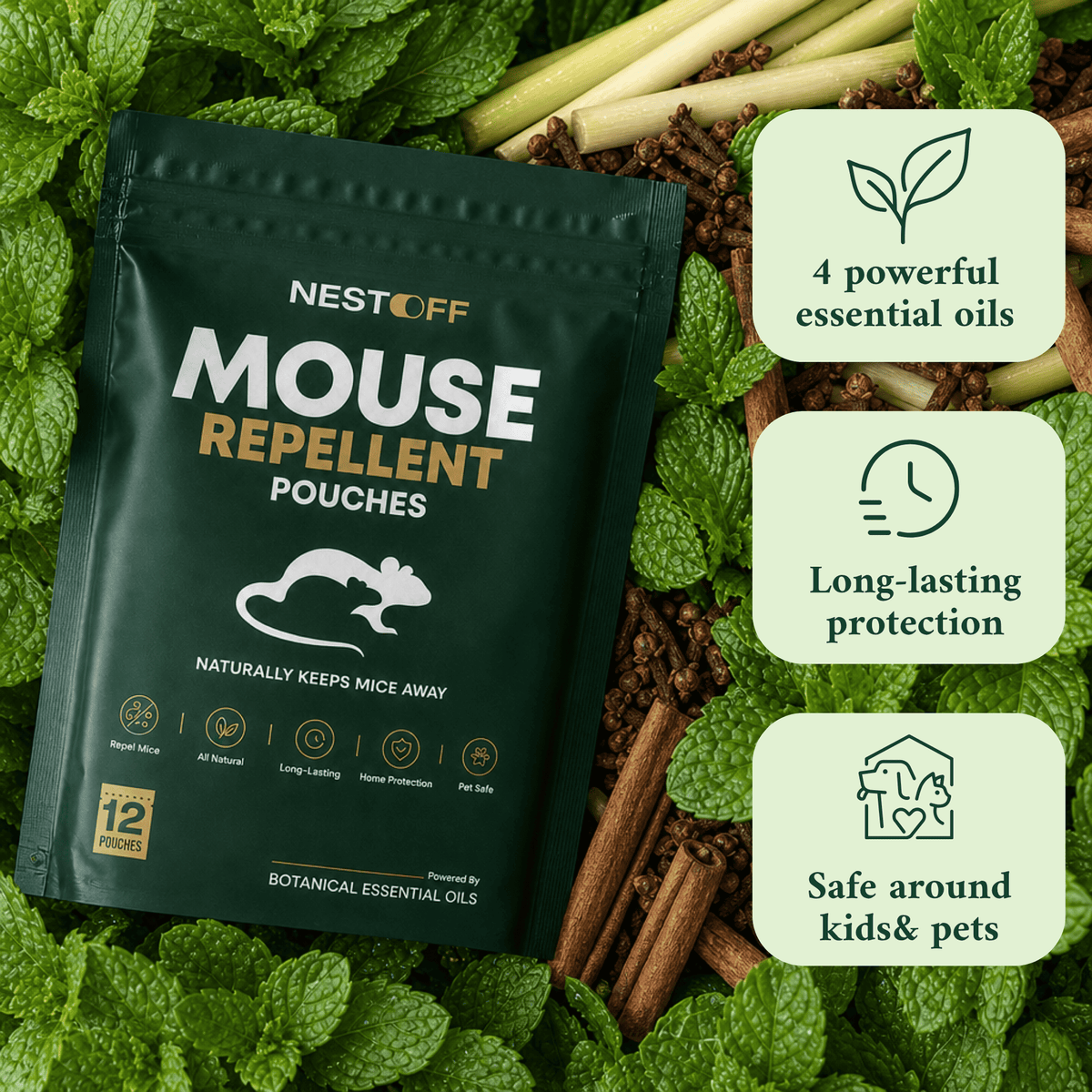 Natural Rodent Deterrent Pouches