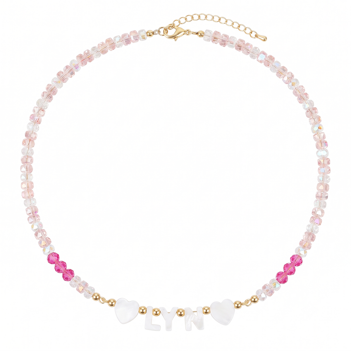 Custom Pearl Bead Name Necklace for Girls