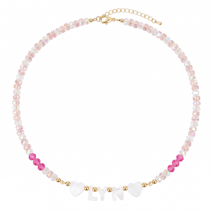 Custom Pearl Bead Name Necklace for Girls