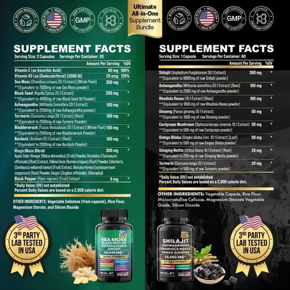 Nature's Boost Kit - Sea Moss + FREE Shilajit (BOGO•60-Cnt)