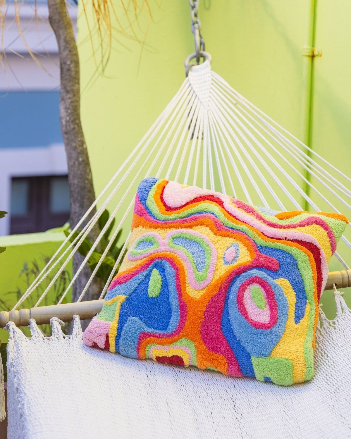 Abstract Organic Cotton Throw Pillow