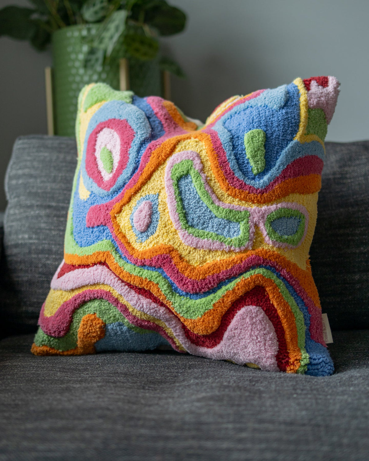 Abstract Organic Cotton Throw Pillow