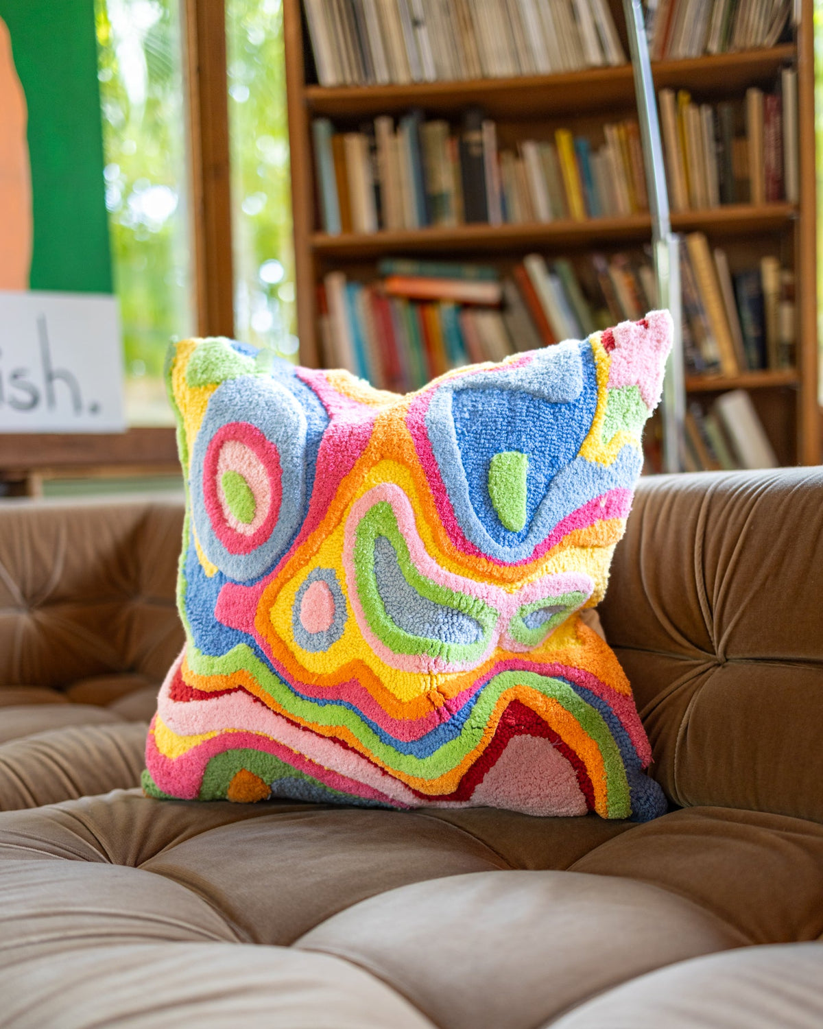 Abstract Organic Cotton Throw Pillow
