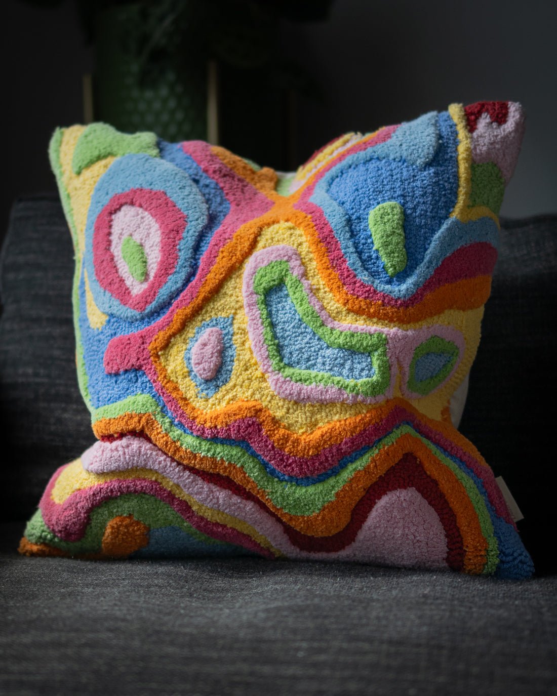 Abstract Organic Cotton Throw Pillow