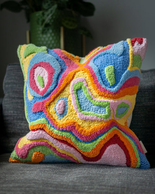 Abstract Organic Cotton Throw Pillow