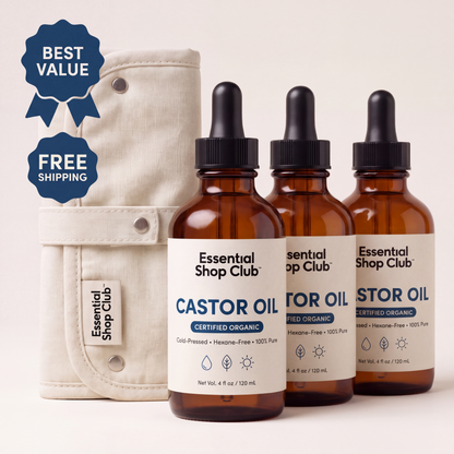 3-bottle castor oil bundle with free wraps