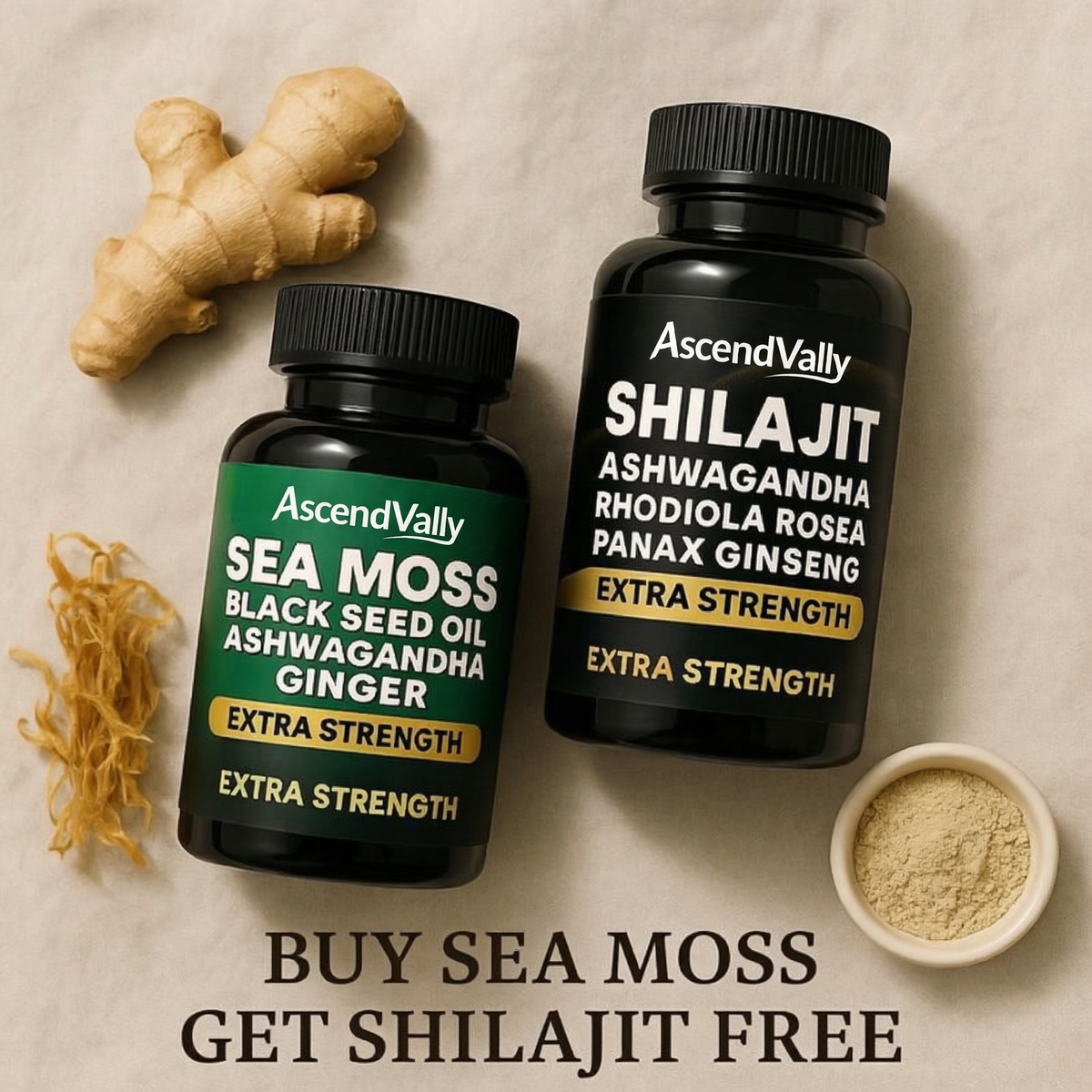 Nature's Boost Kit - Sea Moss + FREE Shilajit (BOGO•60-Cnt)