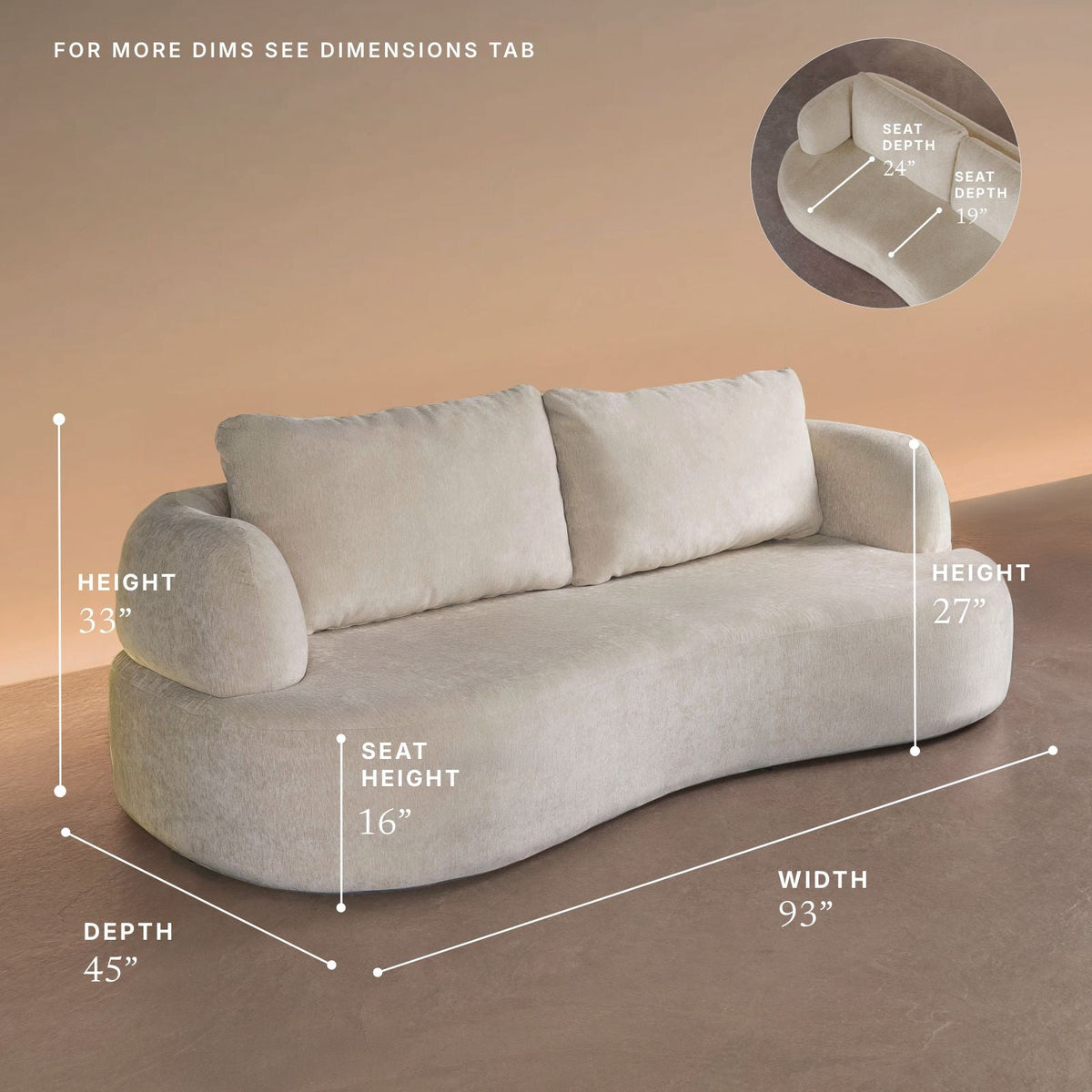 Contour 3 Seat Sofa in Ember